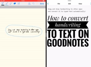 How to convert handwriting to text on Goodnotes